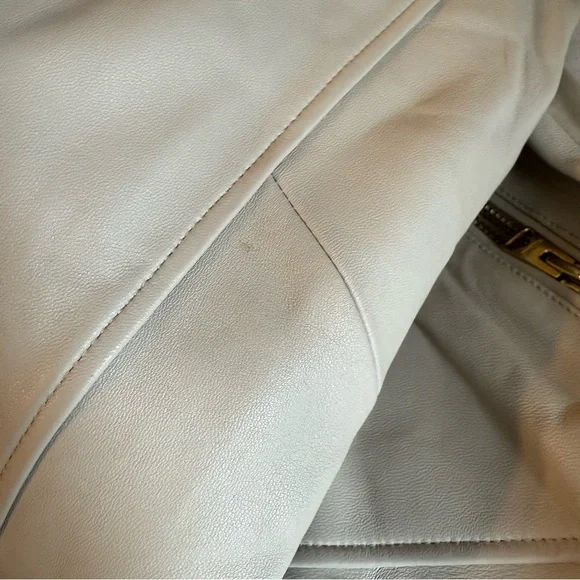 MACKAGE Women’s XXL Baya Jacket in White Lamb Leather Biker Moto CP25 - Picture 7 of 15